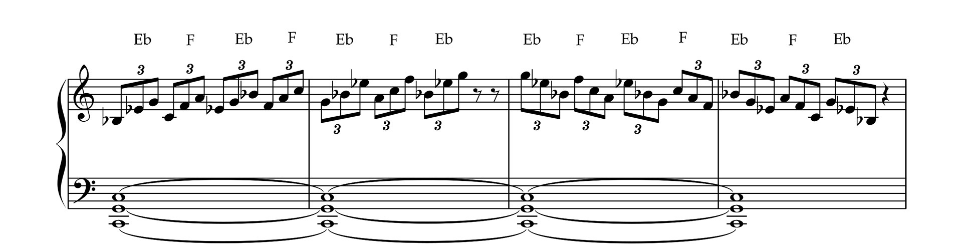 C Dorian Triad Patterns