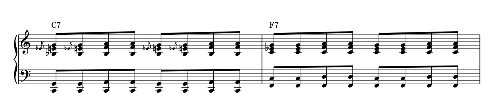 blues right hand comping voicings 7th chords