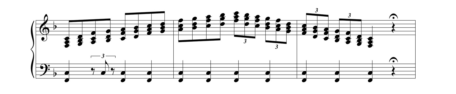 piano chord fills for F chord