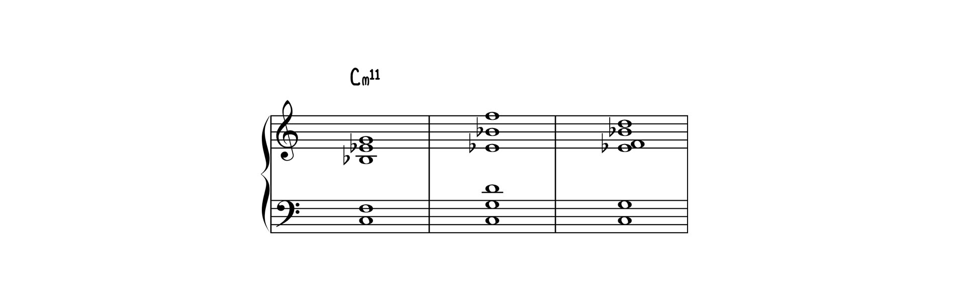 minor 11th chord voicings